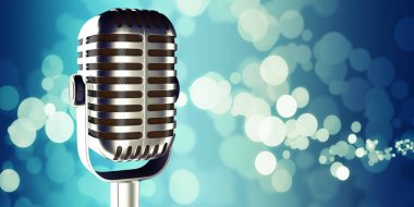 arka plan 3d çizim stüdyoda mikrofon