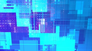 Soyut arkaplan ögesi. Kavis ve ızgaraların üç boyutlu bileşimi. Bilgi teknolojisi kavramı.