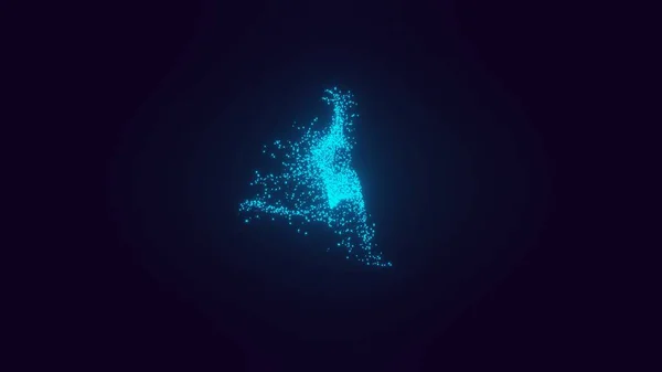 Small particle abstract design of blue power cloud against dark background. — Stock Photo, Image