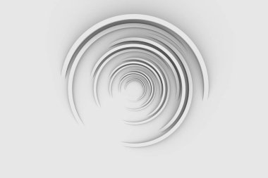 3D görüntüleme. Arkaplan resmi. Aynı boyutta, farklı seviyelerde, çizgilerle süslenmiş bir dizi beyaz çokgen. Doku, 3 boyutlu panel, görüntüle.