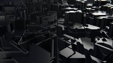 Uçan gökyüzü perspektifi soyut yapı mimarisi geometrik arkaplan veya duvar çerçevesi.