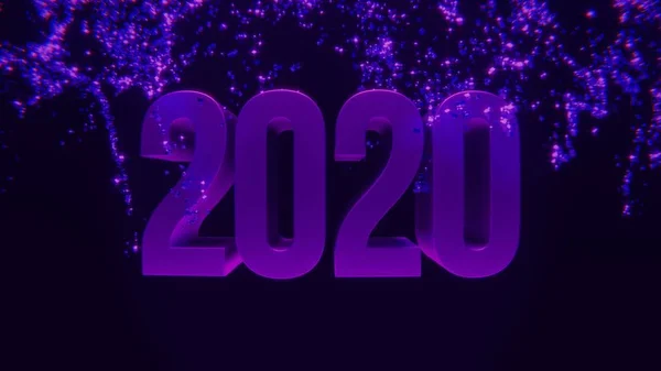 Feliz Ano Novo 2020. Relógio de ano novo em fundo de madeira — Fotografia de Stock