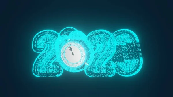 Καλή χρονιά 2020. Νέο έτος ρολόι σε ξύλινο φόντο — Φωτογραφία Αρχείου
