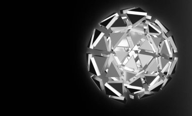 Mimari arka plan. Modern beton kemerli bileşim perspektifte. Yarı dairesel şekiller. En sondaki ışık. 3d oluşturma