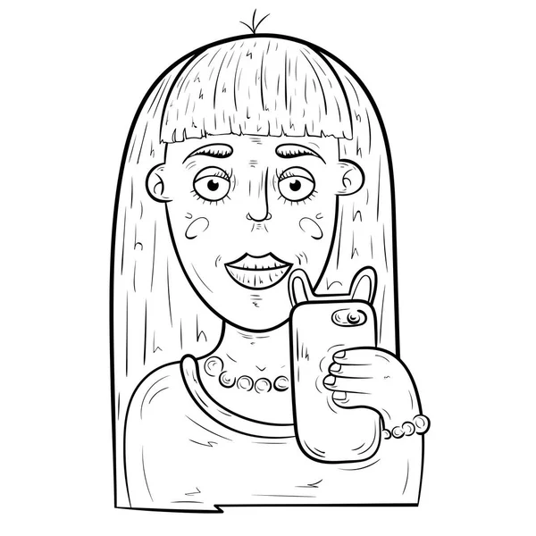 Selfie téléphone portable — Image vectorielle
