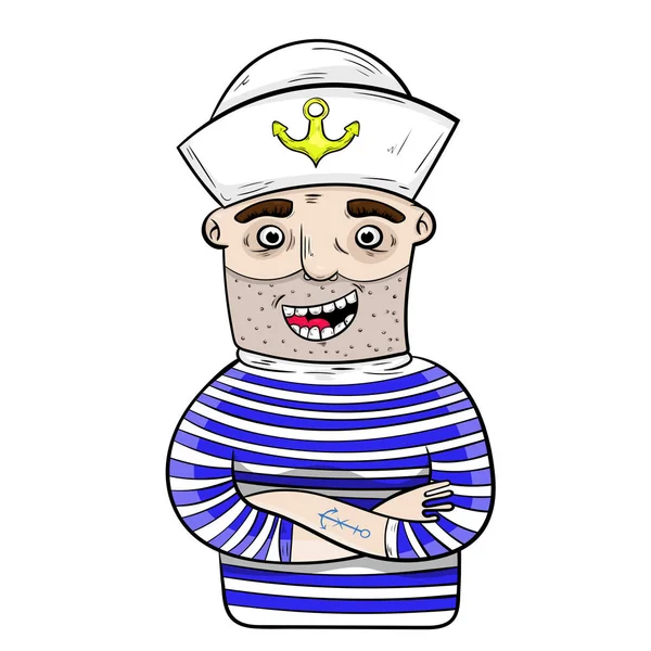 Dibujos animados marinero divertido. vector . — Vector de stock