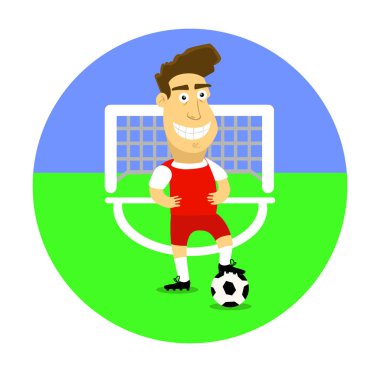 Futbol oyuncu vektör çizim.