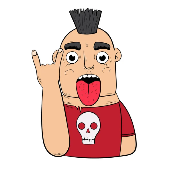 Desenho animado jovem punk com um Mohawk —  Vetores de Stock