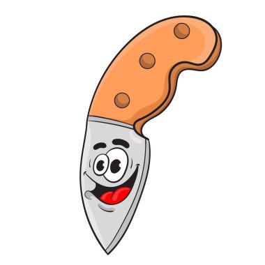 komik karikatür bıçak. karakter tasarımı. vektör illustr