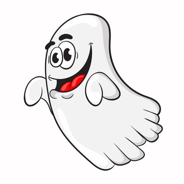 Divertente cartone animato Ghost. il design del personaggio. vettore illustr — Vettoriale Stock