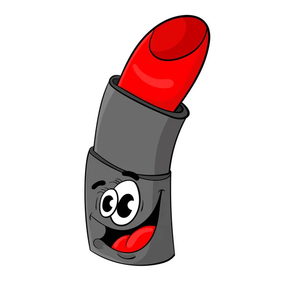 Divertido lápiz labial rojo de dibujos animados. el diseño del personaje. vector — Archivo Imágenes Vectoriales