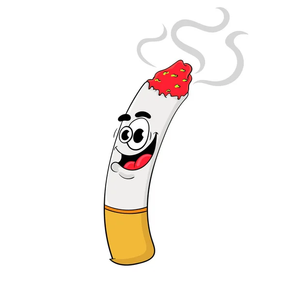 Funny cartoon cigarette . the design of the character. vector il — Stock Vector