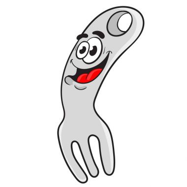 çatal komik karikatür karakter tasarlamak vektör.