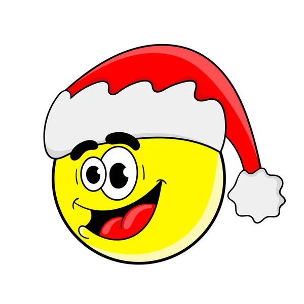 Drôle de dessin animé Santa Claus emoticon character design. vecteur ill — Image vectorielle