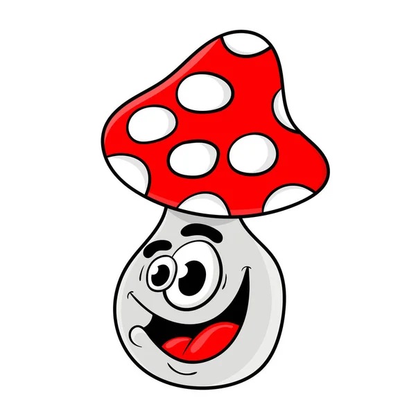 Дизайн забавного мультфільму грибного характеру. Векторна ілюстрація — стоковий вектор