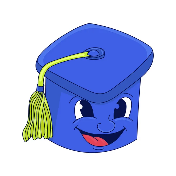 Graduado de tapa. una ilustración vectorial de dibujos animados — Vector de stock