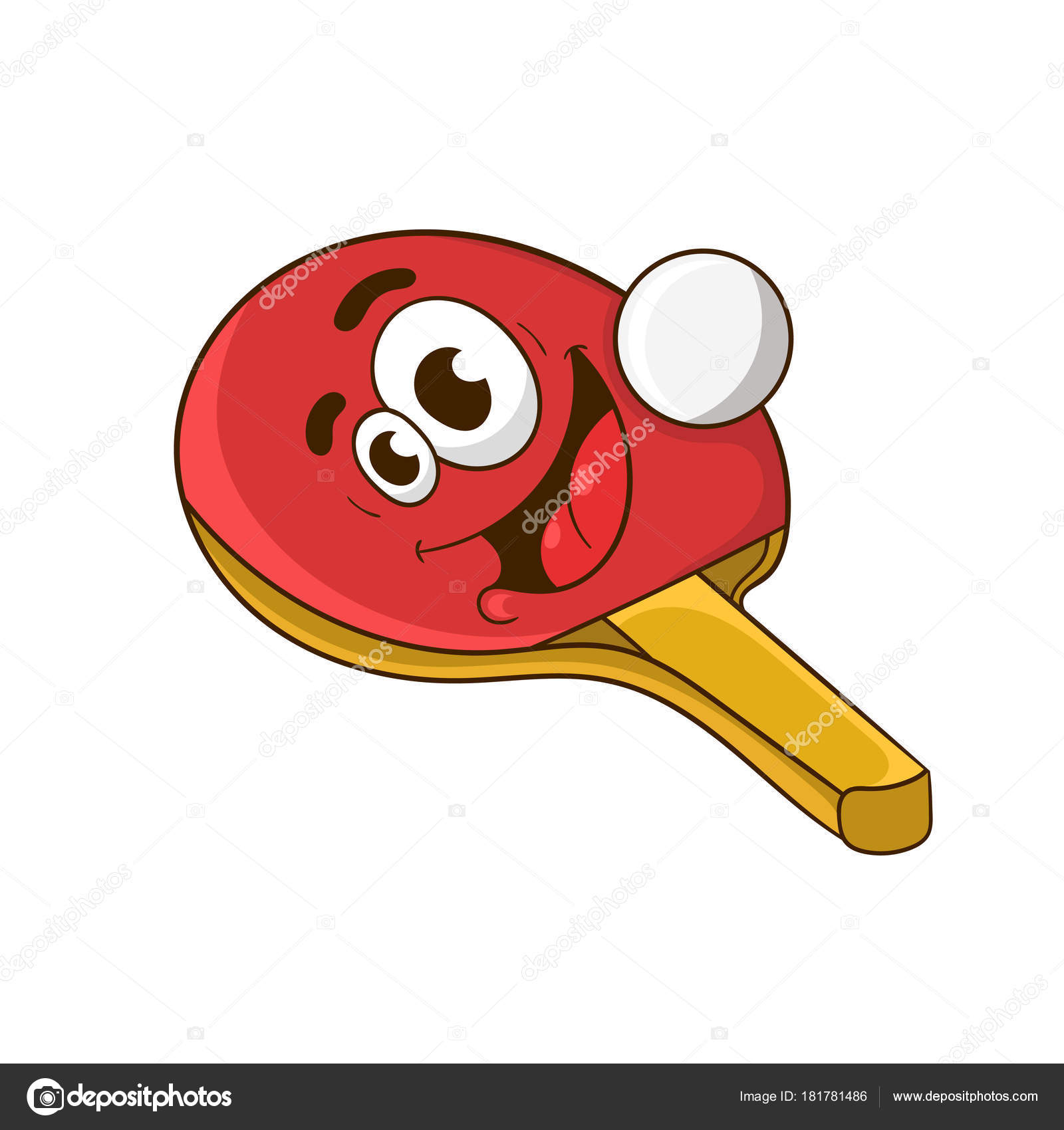 Raquette de  dessin  anim  balle  de  ping pong illustration 