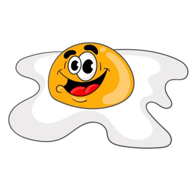 karikatür komik sahanda yumurta. karakter tasarımı, vektör çizim