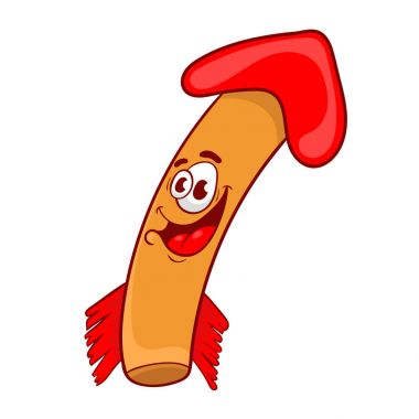 Pruvadan vektör çizim karikatür komik oku