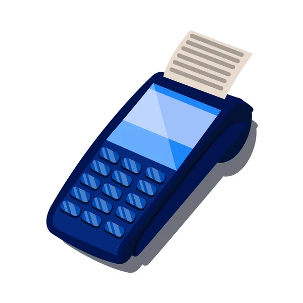 POS betaalterminal, geïsoleerd op wit, vector illustratie — Stockvector