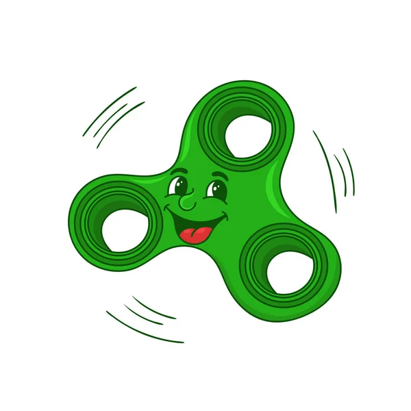 Cartoon green spinner , vector illustration — Stock Vector