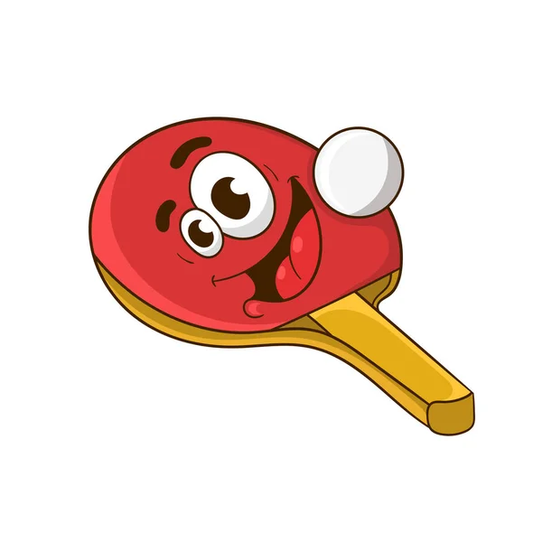 Raquette de dessin animé balle de ping pong, illustration vectorielle — Image vectorielle