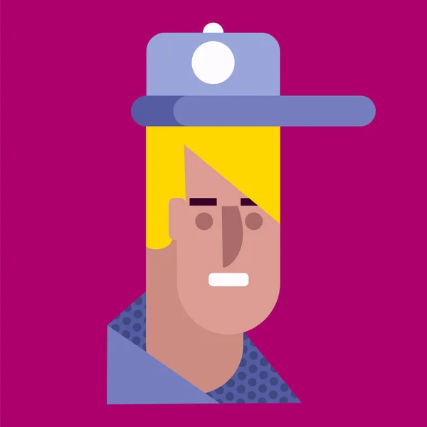 Chico joven en el icono de la tapa vector ilustración diseño de imagen — Vector de stock