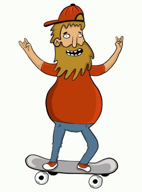 çizgi film kaykaycı, vektör çizim