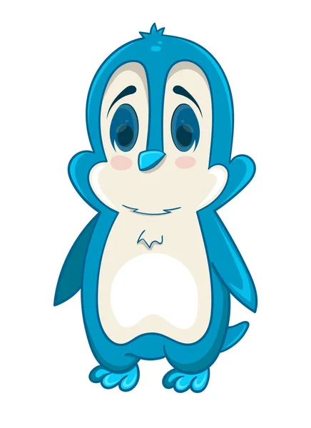 Carino pinguino cartone animato vettoriale illustrazione su sfondo bianco — Vettoriale Stock