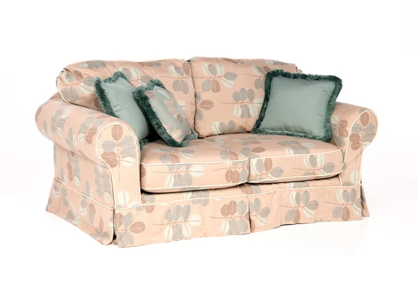 Kryty sofa poduszki i poduszki — Zdjęcie stockowe