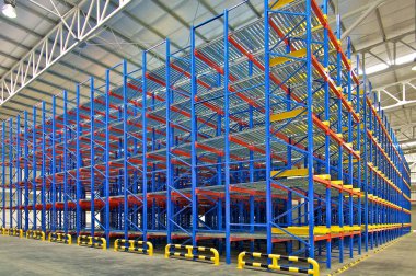 Warehouse storage shelving racking systems clipart