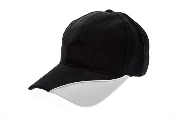 Czarno-biały golf cap dla mężczyzna na białym tle — Zdjęcie stockowe