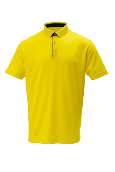 골프 블랙 트림 티 셔츠 남자 또는 여자에 대 한 노란색 — 스톡 사진