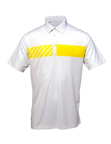 Гольф белая и желтая футболка для мужчин или женщин — стоковое фото