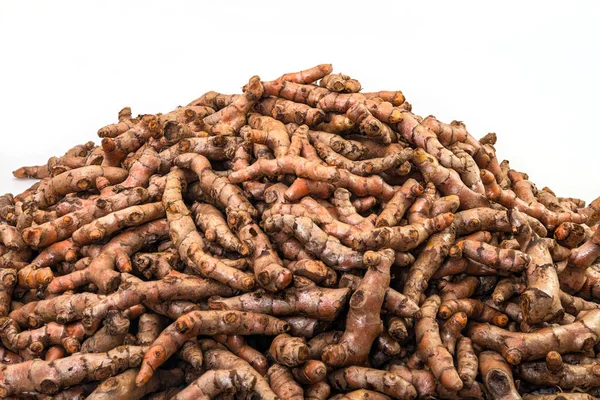 Turmeric roots close up display in the fresh vegetable market — Stock Photo, Image