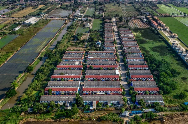 Housing, farmland land development aerial photo