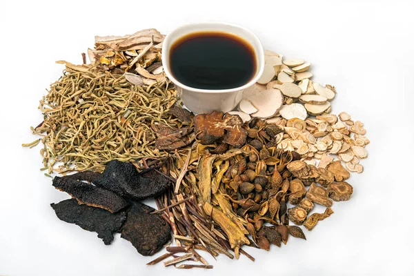 Chinese Traditional Herbal Medicine and Organic Herbs — Stok Foto