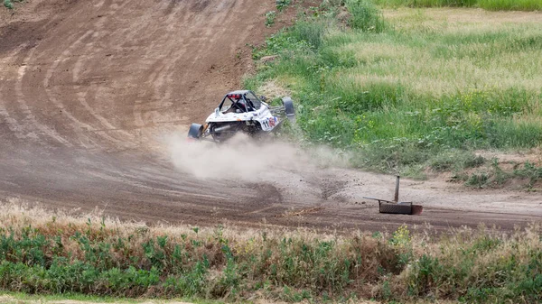 Um acidente do carro de corrida — Fotografia de Stock