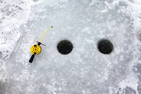 Buz balıkçılık — Stok fotoğraf