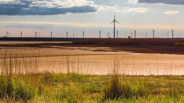Gün batımından önce Rüzgar türbinleri