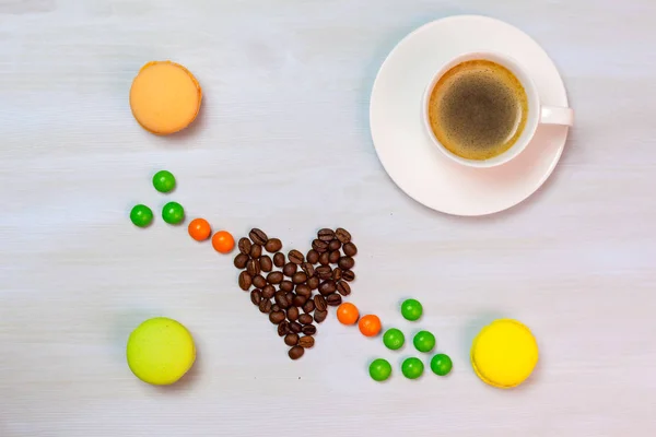 Café, macarrones y dulces —  Fotos de Stock
