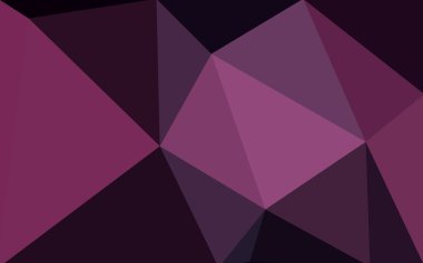 Üçgenler ve degrade origami tarzında oluşan koyu pembe poligonal tasarım deseni.