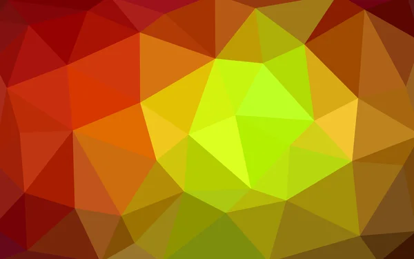 Dark red, yellow polygonal design pattern, which consist of triangles and gradient in origami style — стоковый вектор