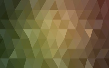 Üçgenler ve degrade origami tarzında oluşan koyu yeşil-sarı poligonal tasarım deseni