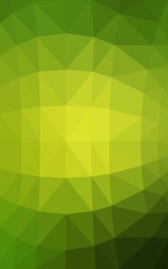 Üçgenler ve degrade origami tarzında oluşan ışık yeşil-sarı poligonal tasarım deseni