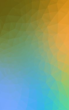 Üçgenler ve degrade origami tarzı oluşur çok renkli mavi, sarı, turuncu poligonal tasarım deseni.