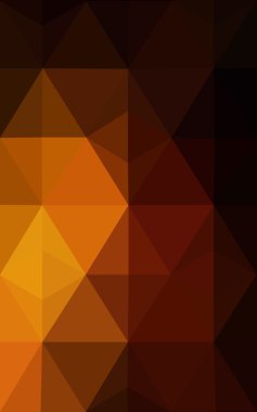 Üçgenler ve degrade origami tarzında oluşan koyu turuncu poligonal tasarım deseni.