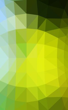 Üçgenler ve degrade origami tarzında oluşan ışık yeşil-sarı poligonal tasarım deseni