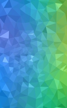 Üçgenler ve degrade origami tarzı oluşur çok renkli yeşil, mavi köşeli tasarım deseni.