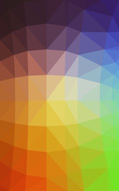 Üçgenler ve degrade origami tarzında oluşan ışık çok renkli köşeli tasarım deseni